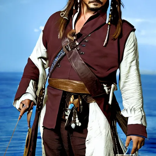 Image similar to Nathan Fillion as a Captain Jack Sparrow