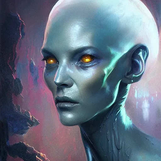 portrait of an alien queen from 5th dimension, by Greg | Stable ...