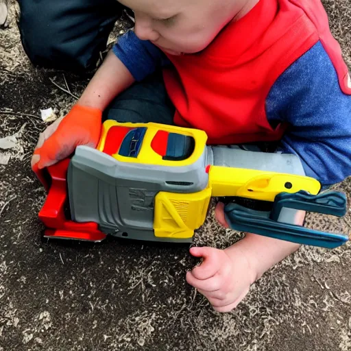 Prompt: fisher price my first chainsaw