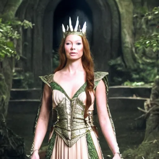 Image similar to rebecca ferguson as elf queen of lothlorien in lotr