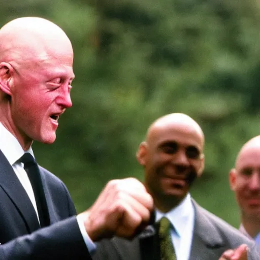 Image similar to bald bill clinton punching a trout