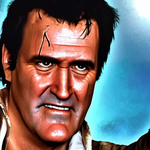 Image similar to Bruce Campbell as a pirate, hyper realistic, HD, HQ, photo realistic