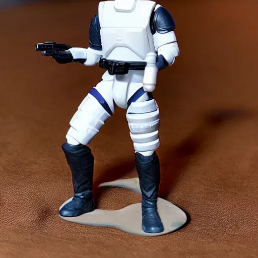 Prompt: a space soldier action figure