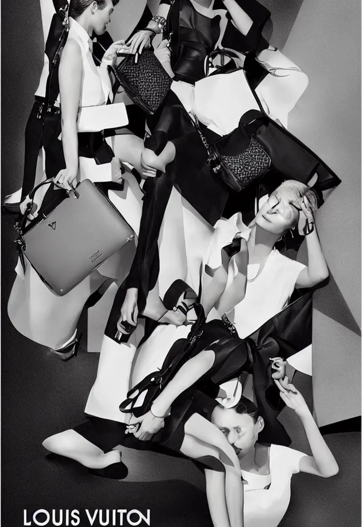 Prompt: Louis Vuitton advertising campaign poster.