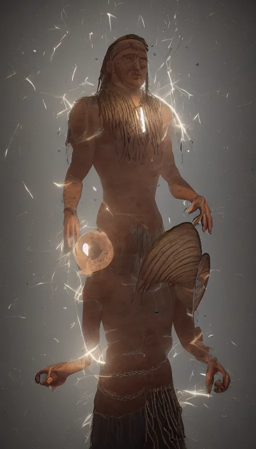 Prompt: portrait of a digital shaman, with unreal engine