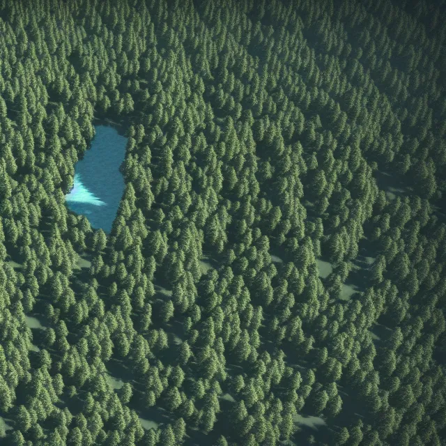 Prompt: looking down a mountain at a forest of hammerhead sharks, sharp focus, octane render