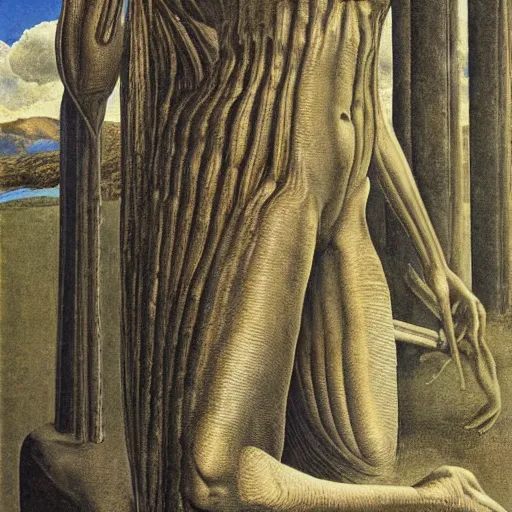 Image similar to a portrait of a character in a scenic environment by ernst fuchs and giger