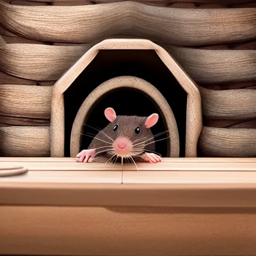 Image similar to ”rat in really hot finnish sauna made by pixar”