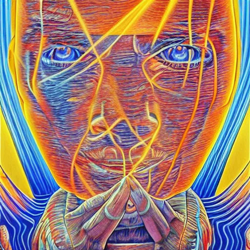 Prompt: a spacewalk by Alex Grey and Stan Lee