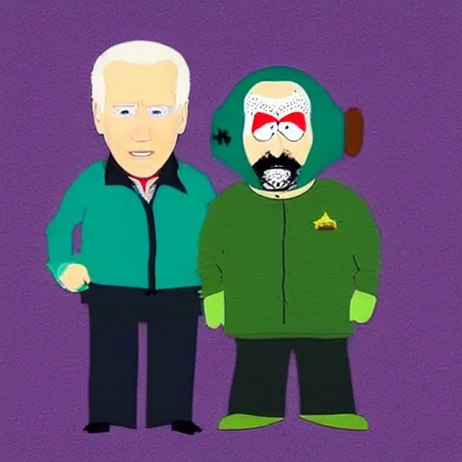 Image similar to South Park art style, Joe Biden,