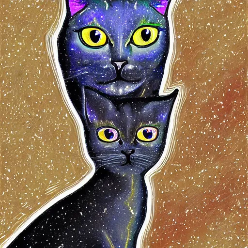 Image similar to space cat, highly detailed, centered, digital painting