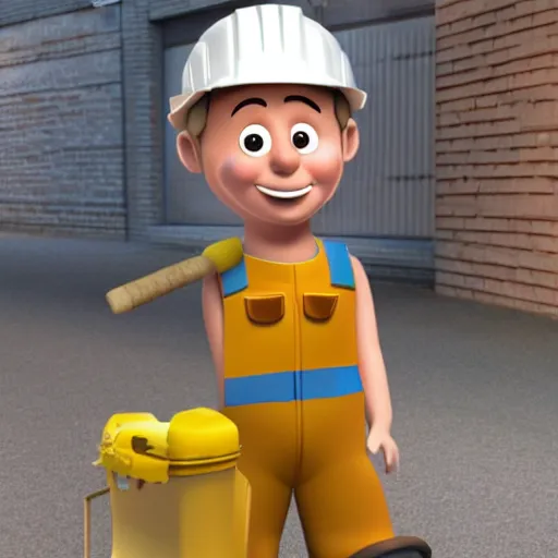 Image similar to bob the builder as a real person, photorealistic, cinematic