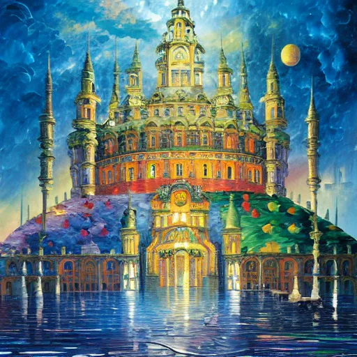 Prompt: palace by james christensen, rob gonsalves, paul lehr, leonid afremov and tim white