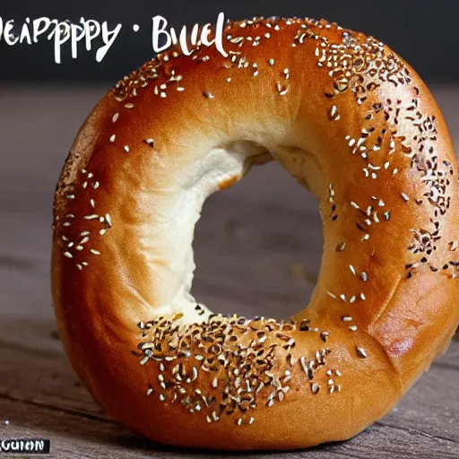 Image similar to a happy bagel