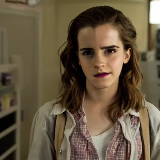 Image similar to A still of Emma Watson in Stranger Things TV show