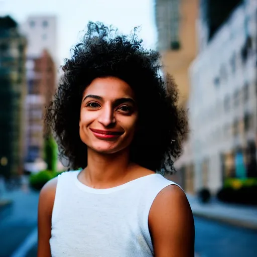 Image similar to a portrait of marielle franco, sunrise lighting, f 2. 8,