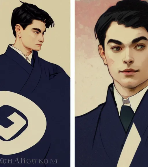 Prompt: Ben Shapiro wearing a navy and white Japanese school uniform, posing in Waikiki, sigma male, portrait art by alphonse mucha and greg rutkowski, highly detailed, digital painting, concept art, illustration, dim lighting with twilight rays of sunlight, trending on artstation, very detailed, smooth, sharp focus, octane render, close up