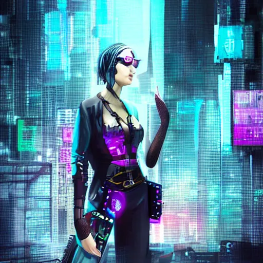 Image similar to cyberpunk girl