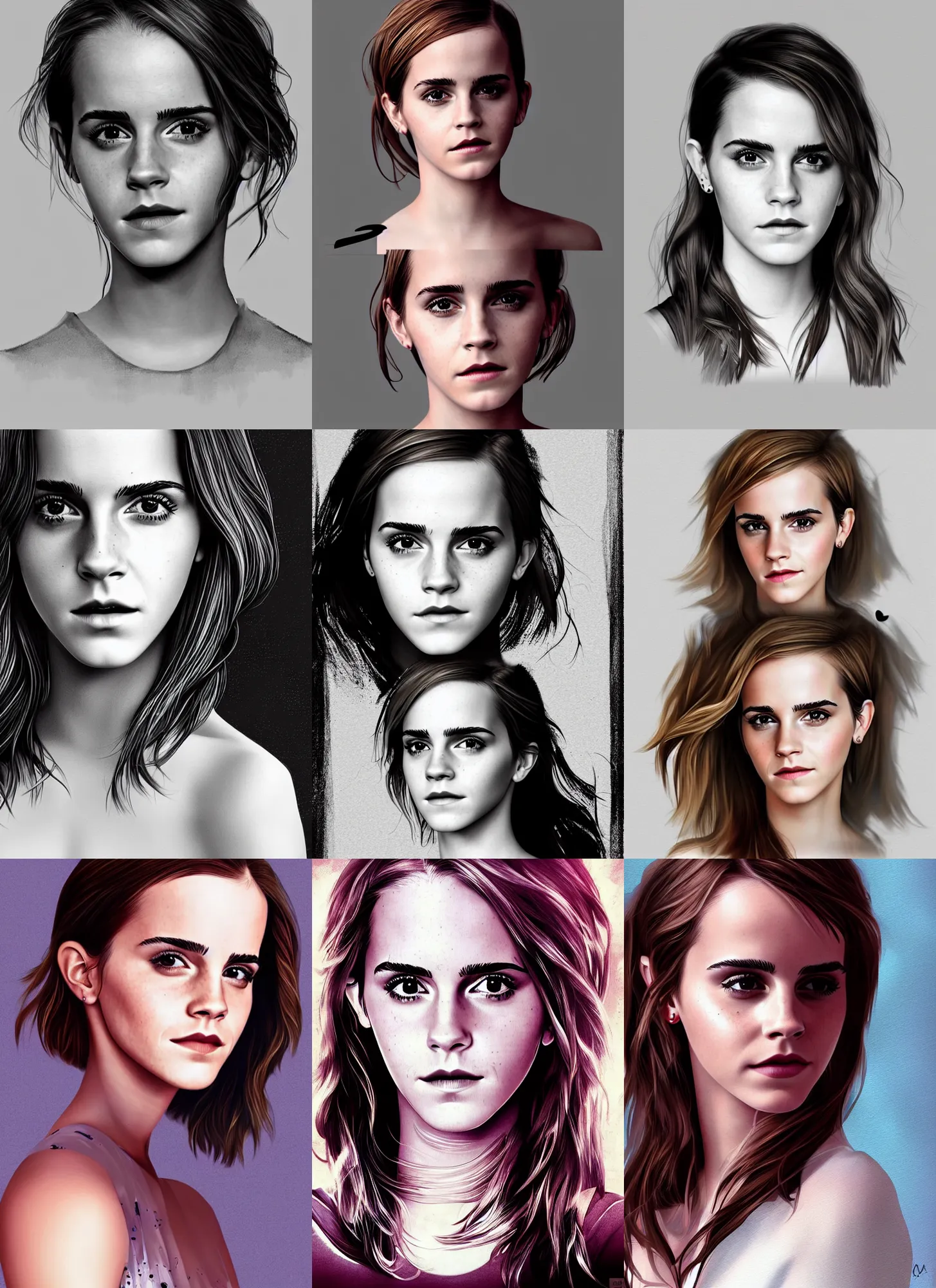 Prompt: emma watson digital art portrait by yasar vurdem, brushes, wetbrushes, illustration, vector drawing, photorealistic, vector drawing, trending on artstation, 8 k