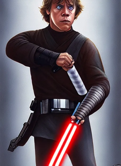 Prompt: Luke Skywalker using a baseball bat instead of a Lightsaber in star wars, highly detailed, digital painting, artstation, concept art, sharp focus, illustration, cinematic lighting, art by artgerm and greg rutkowski and alphonse mucha diffuse lighting, fantasy, intricate, elegant, highly detailed, lifelike, photorealistic, digital painting, artstation, illustration, concept art, smooth, sharp focus, art by John Collier and Albert Aublet and Krenz Cushart and Artem Demura and Alphonse Mucha