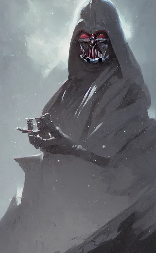 Prompt: « beautiful comic style portrait of sith lord by greg rutkowski, very detailed »