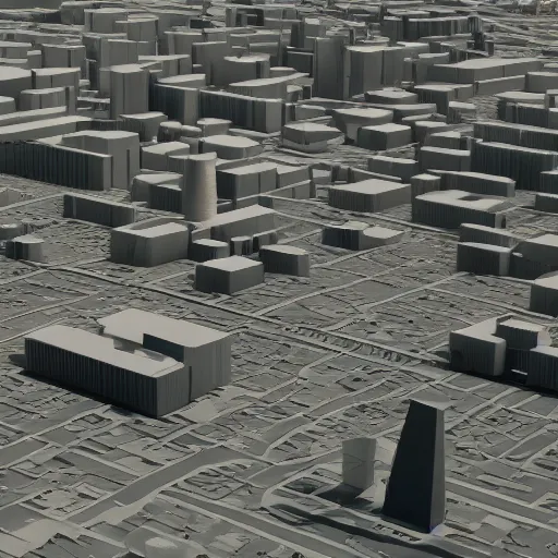 Image similar to minimalist city, octane render