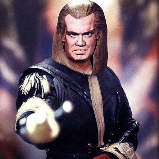 Prompt: donald trump as vigo the carpathian