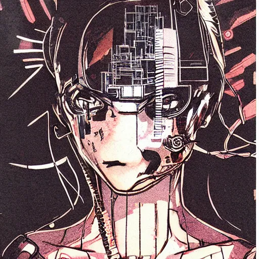 Image similar to android, killer - girl, high detail of the face, full body, close - up, 1 / 6 katsuya terada, style of cyberpunk, night, city,