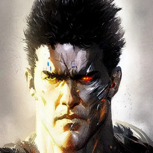 Image similar to portrait of Guts, dramatic lighting, illustration by Greg rutkowski, yoji shinkawa, 4k, digital art, concept art, trending on artstation