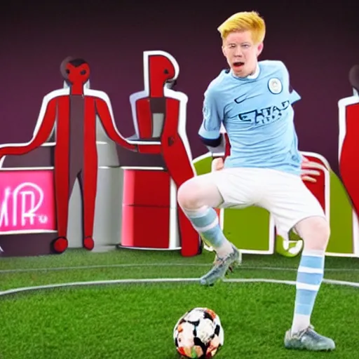 Prompt: movie still of kevin de bruyne as mr bean,