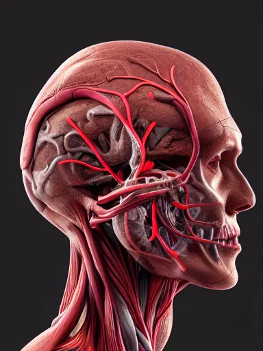 Image similar to anatomical sculpture of central nervous system, quixel megascans, photorealism, cgi, digital concept art, redshift render, physically based rendering, cinematic, filmic : : illustrated on black paper by artgerm, nychos, alan grey, elena masci, yoji shinkawa