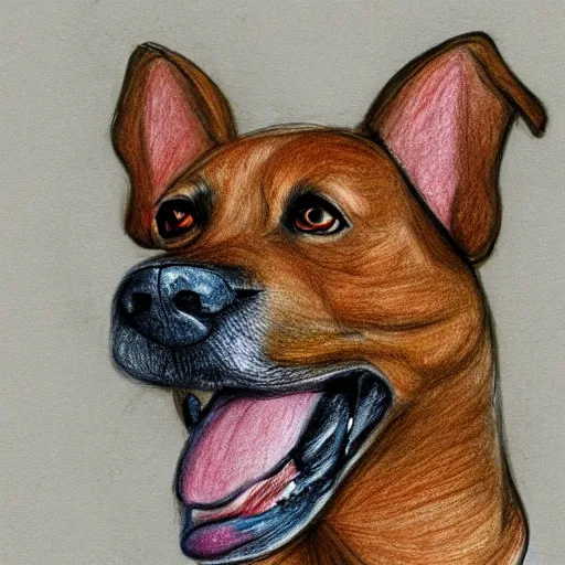 Image similar to a drawing of a surprised dog