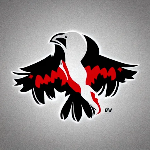 Image similar to logo of a raven with red lines inspired by infamous second son bad karma, perfect