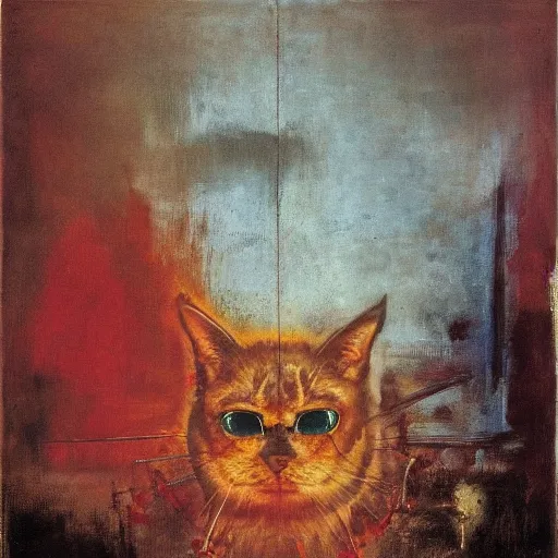 Prompt: powerful fantastic godly port angle javanese cat nucleus truss basin , by Jakub Rozalski and Monsù Desiderio and Mark Rothko , An arcylic art , dutch golden age , cyberpunk