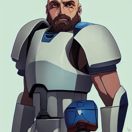 Image similar to portrait of clone captain rex, anime fantasy illustration by tomoyuki yamasaki, kyoto studio, madhouse, ufotable, comixwave films, trending on artstation