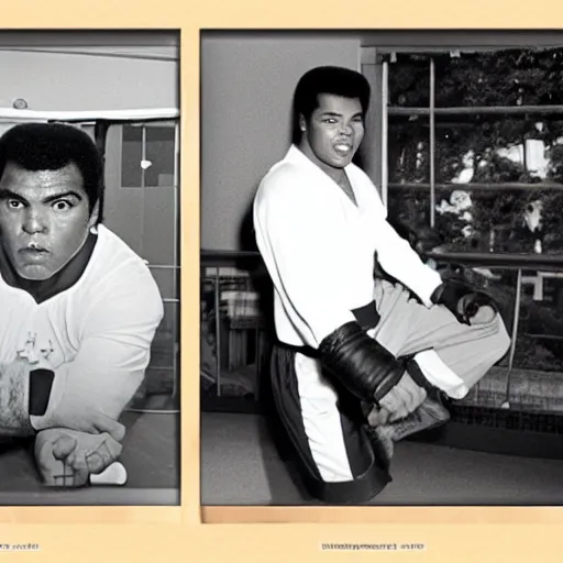 Image similar to muhammad ali as an overweight website admin