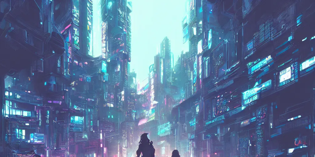 Image similar to a cyberpunk landscape by makoto shinkai, highly detailed digital art, trending on artstation