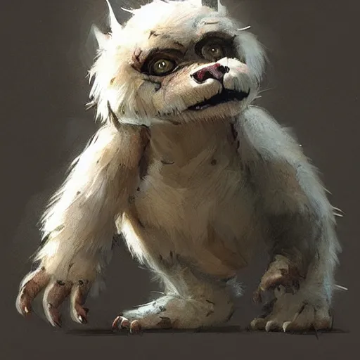 Prompt: cute furry monster child, concept art by Greg Rutkowski