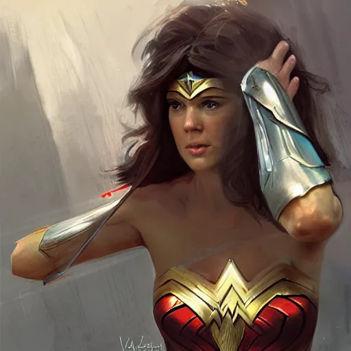 Prompt: wonderwoman paint by Marc Simonetti