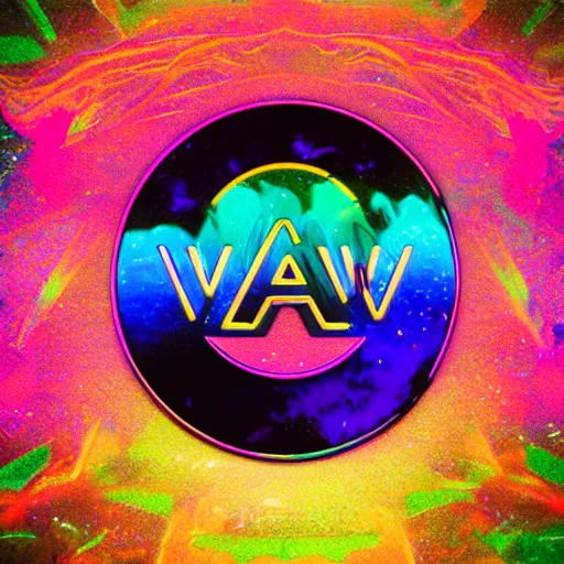 Image similar to a and w vaporwave logo, colorful, digital art, cosmic, 3 d high definition, trending on art station, photorealistic, high resolution, 8 k, octane, hyper detailed, insane details, intricate, elite, ornate, elegant trend, highly detailed and intricate, sharp focus, photography, unreal engine