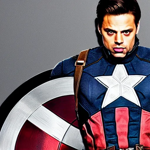 Image similar to sebastian stan as captain america