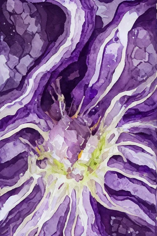 Prompt: hyperdetailed amethyst, watercolor