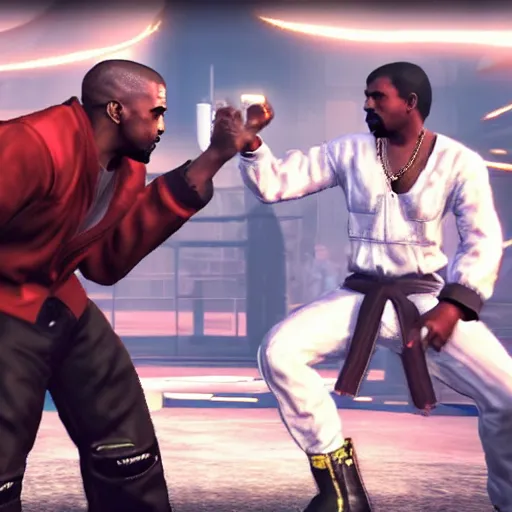 Prompt: Kanye West in Tekken 7,