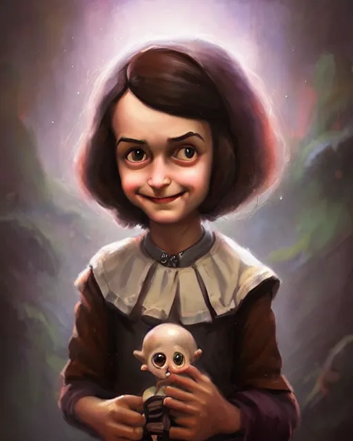 Image similar to cute little anthropomorphic anne frank cute and adorable, pretty, beautiful, dnd character art portrait, matte fantasy painting, deviantart artstation, by jason felix by steve argyle by tyler jacobson by peter mohrbacher, cinema