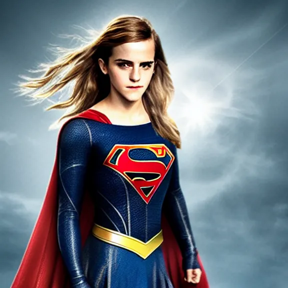 Image similar to emma watson as supergirl