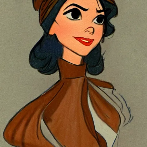 Image similar to milt kahl sketch of victoria justice as princess padme from star wars episode 3