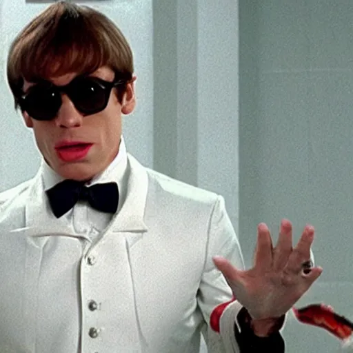 Image similar to Live Action Still of Jerma985 in Austin Powers, real life, hyperrealistic, ultra realistic, realistic, highly detailed, epic, HD quality, 8k resolution, body and headshot, film still