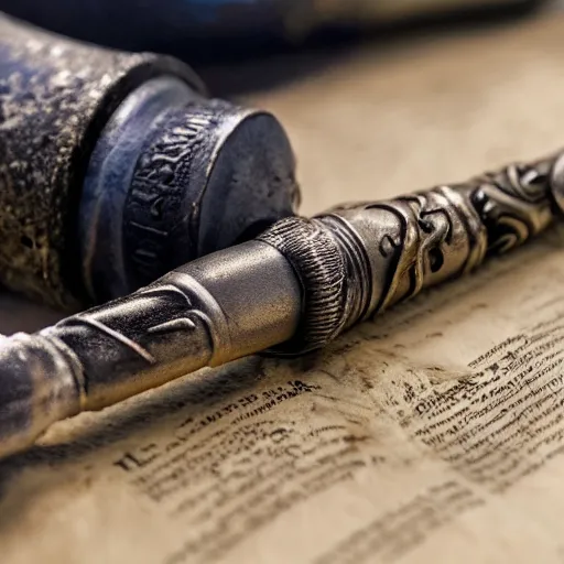 Prompt: photograph. macro shot. extreme close up. hermione granger's wand. high quality. extremely detailed. 4 k.
