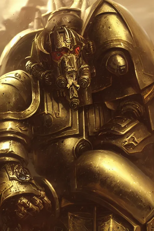 Image similar to armor portrait heros warhammer 4 0 k horus heresy fanart - the primarchs emperor by johannes helgeson animated with vfx concept artist & illustrator global illumination ray tracing hdr fanart arstation zbrush central hardmesh 8 k octane renderer comics stylized