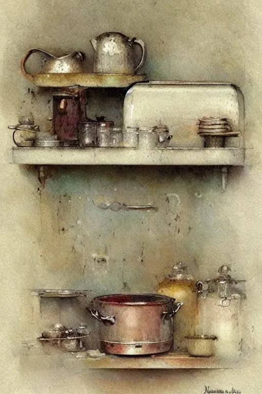 Image similar to ( ( ( ( ( 1 9 5 0 s kitchen. muted colors. ) ) ) ) ) by jean - baptiste monge!!!!!!!!!!!!!!!!!!!!!!!!!!!